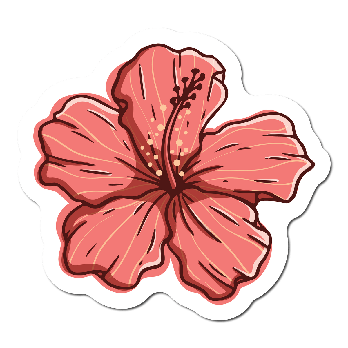 Small Sticker of a Hibiscus Flower