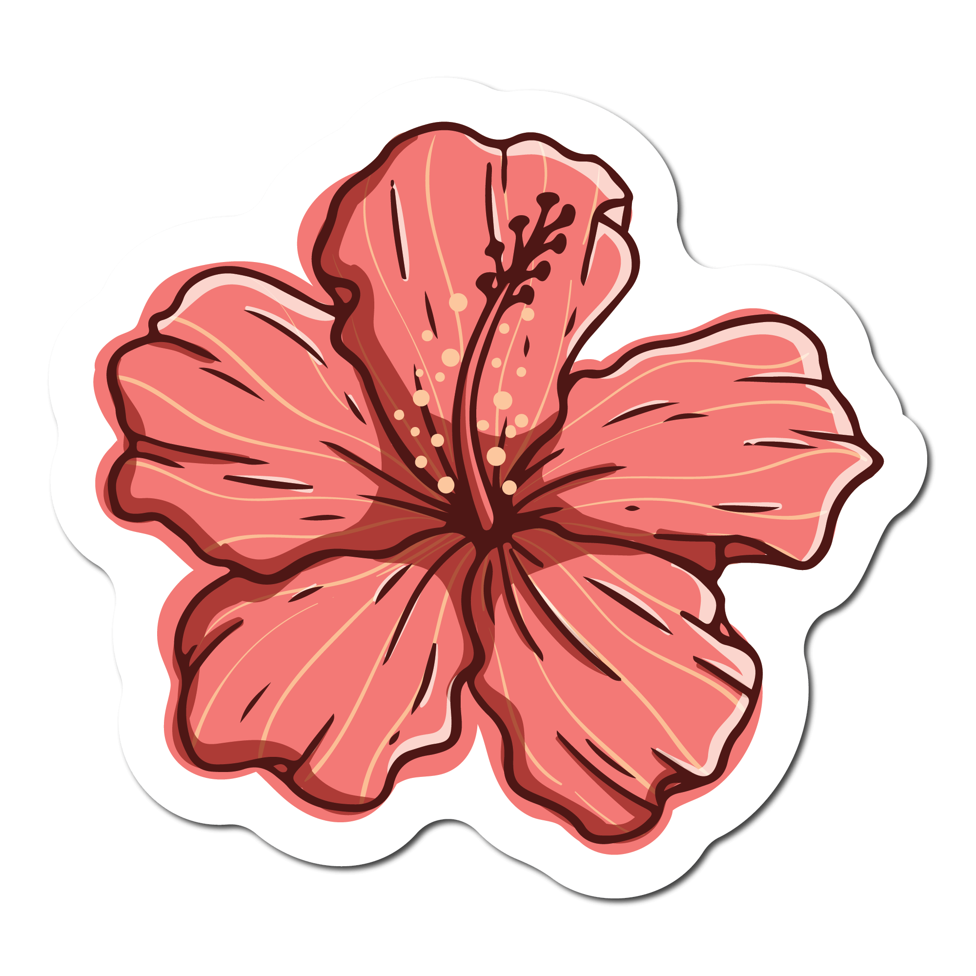 Small Sticker of a Hibiscus Flower