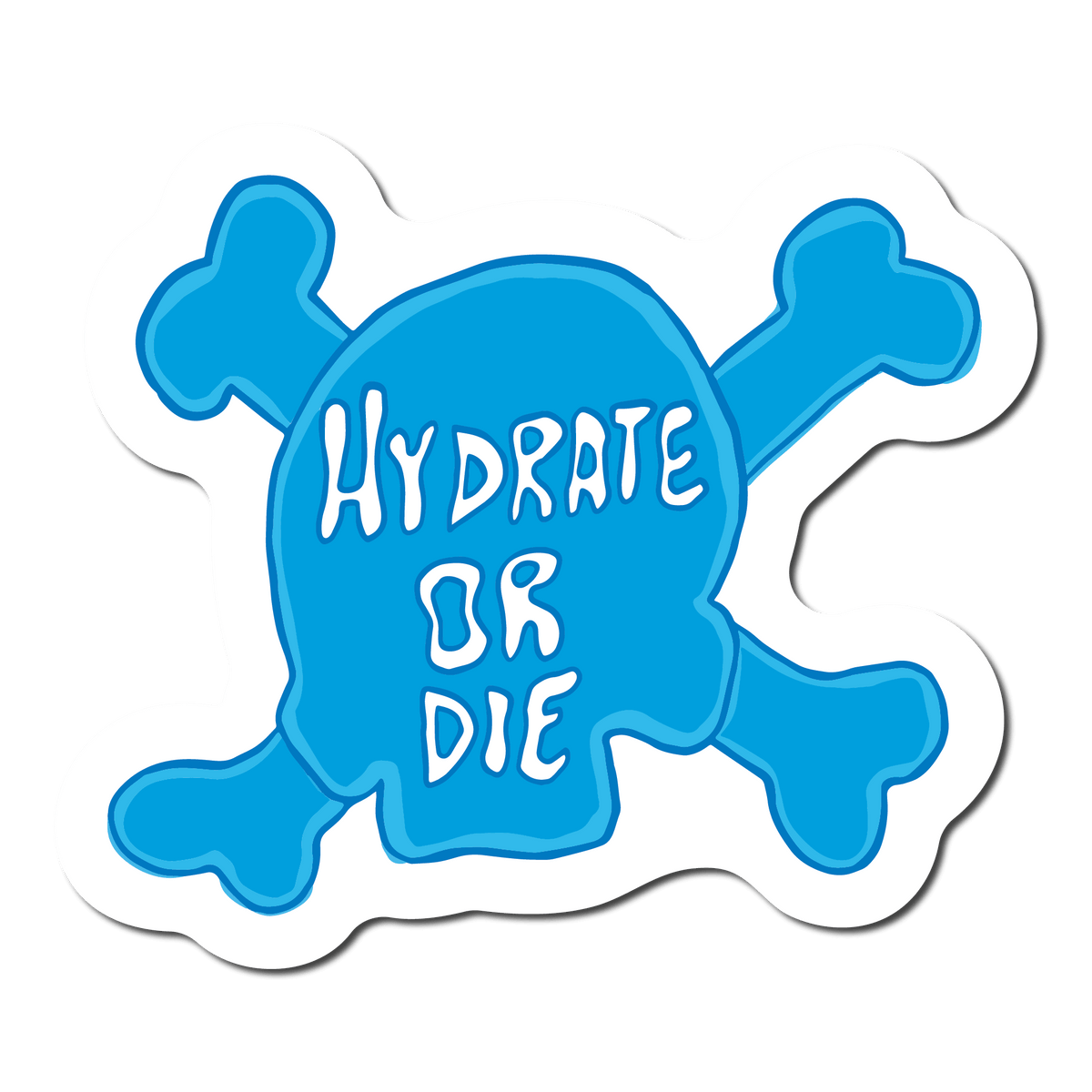 Mini Hydrate or Die Skull Sticker