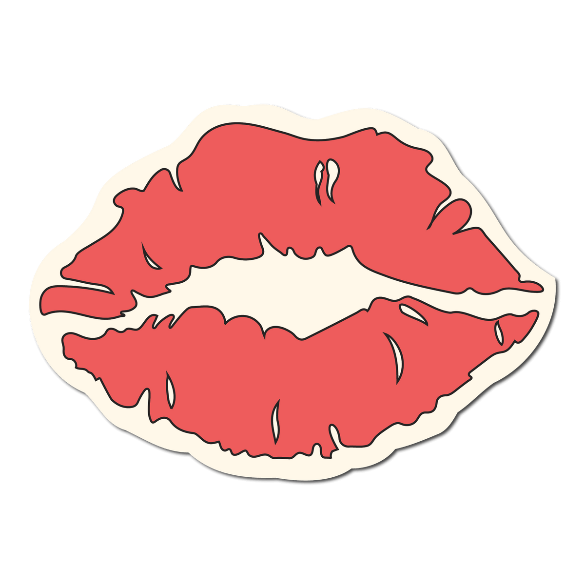 Small Sticker of a Red Kiss lip imprint