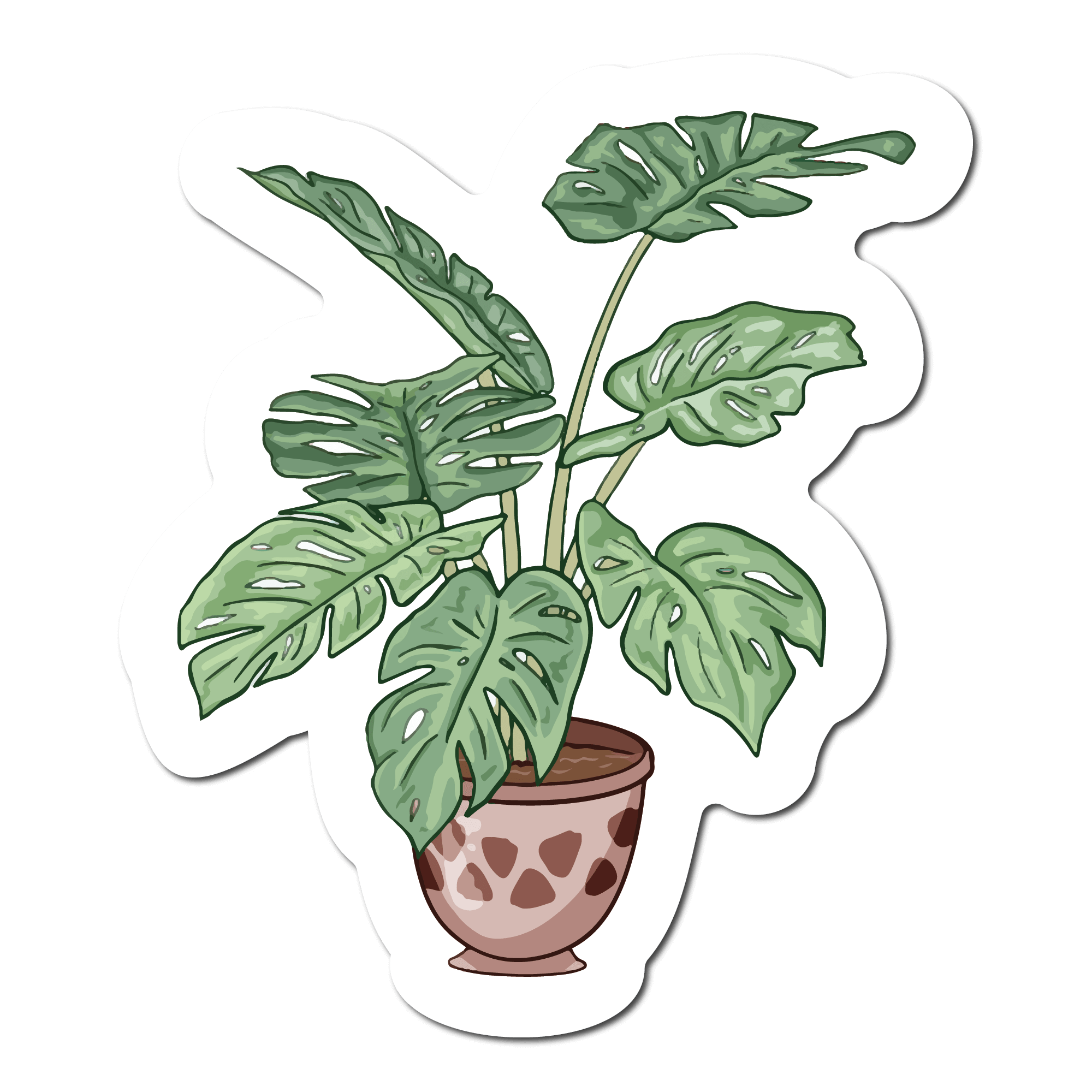 Small Sticker of a Monstera House Plant