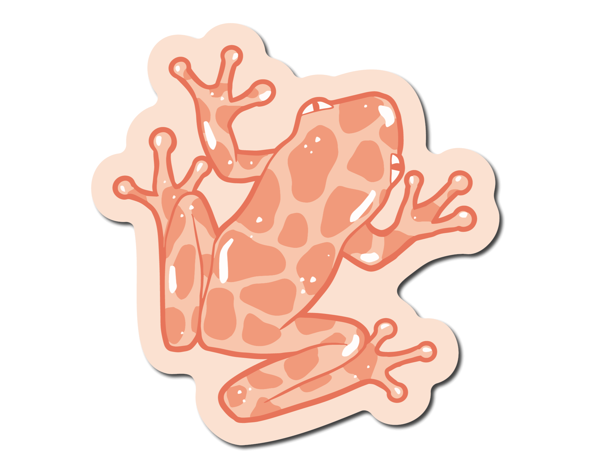 Small Sticker of an Orange Frog for Phone Cases