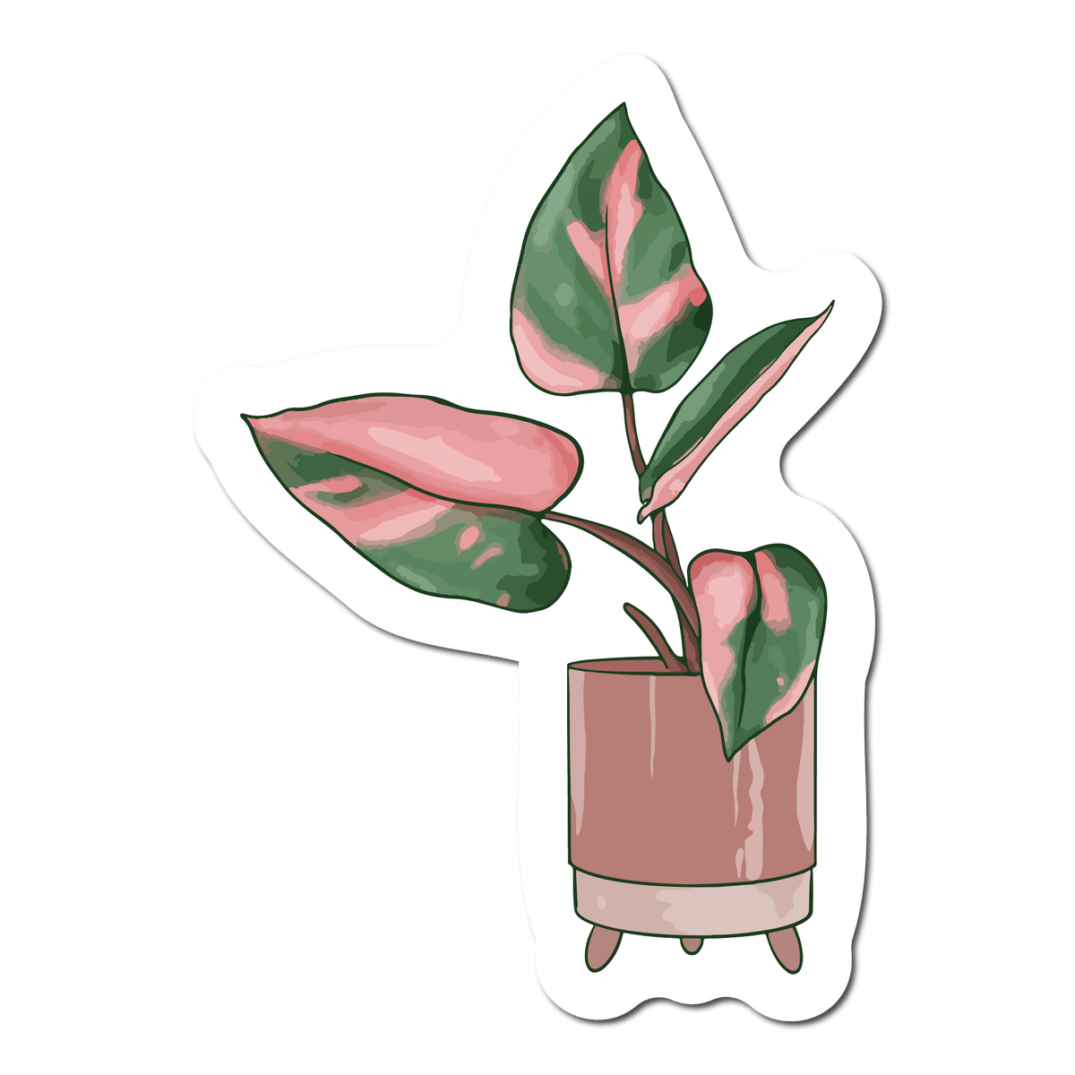 Small Sticker of a Pink Princess Houseplant