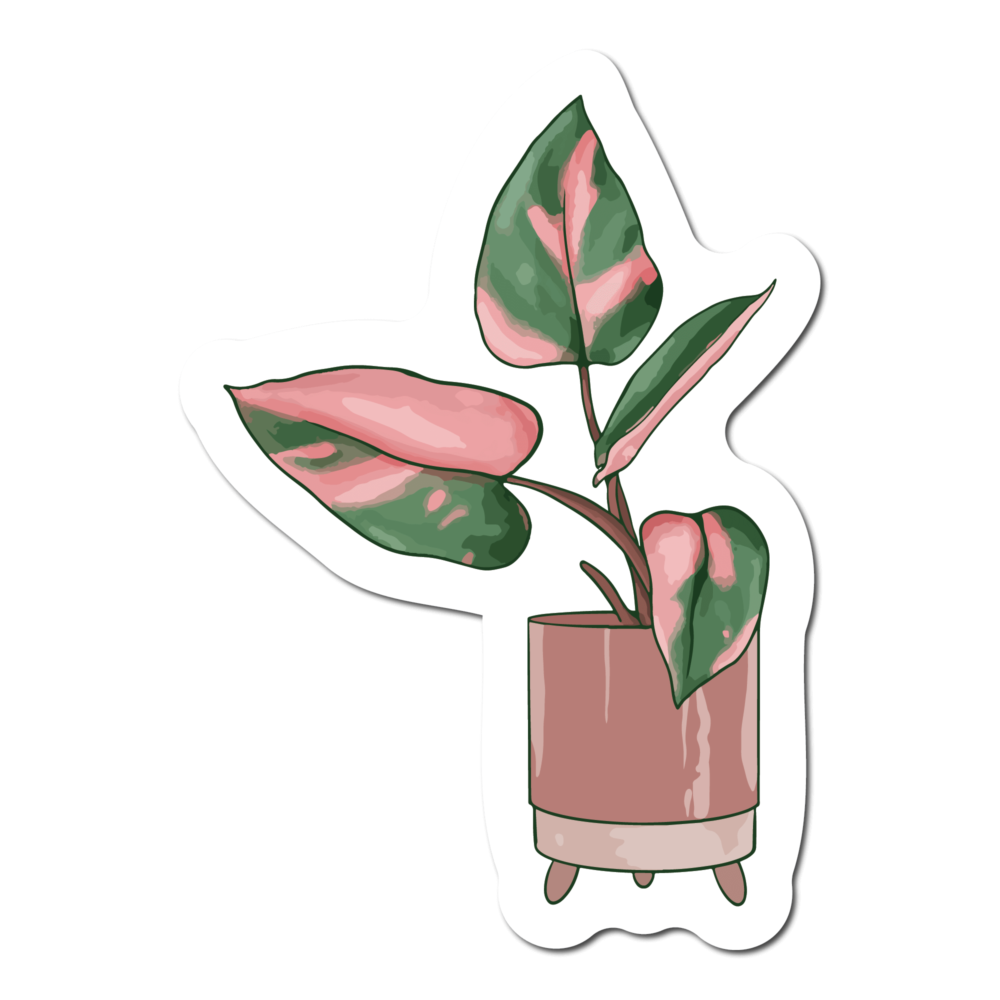 Small Sticker of a Pink Princess Houseplant