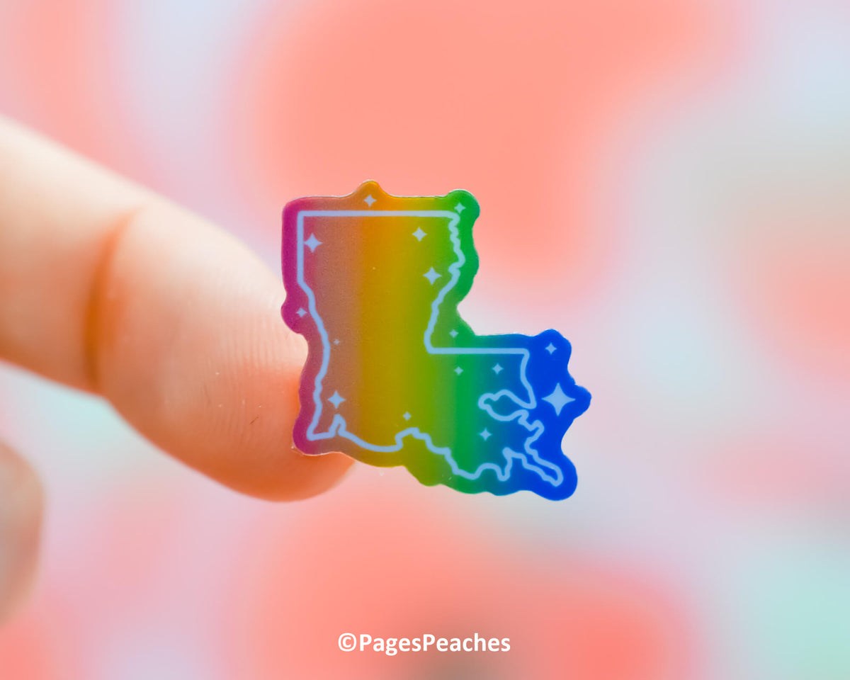 Mini Holo Rainbow Louisiana Sticker