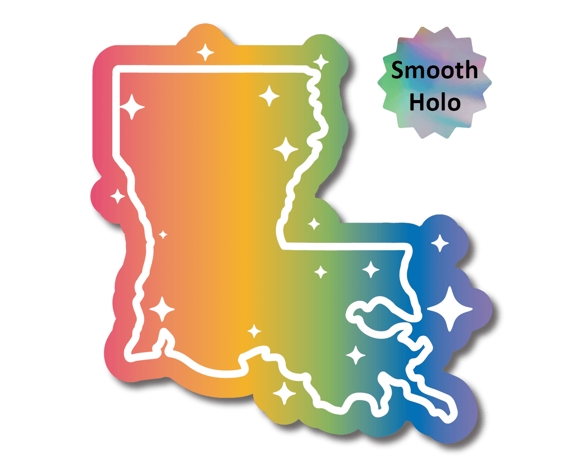 Mini Holo Rainbow Louisiana Sticker