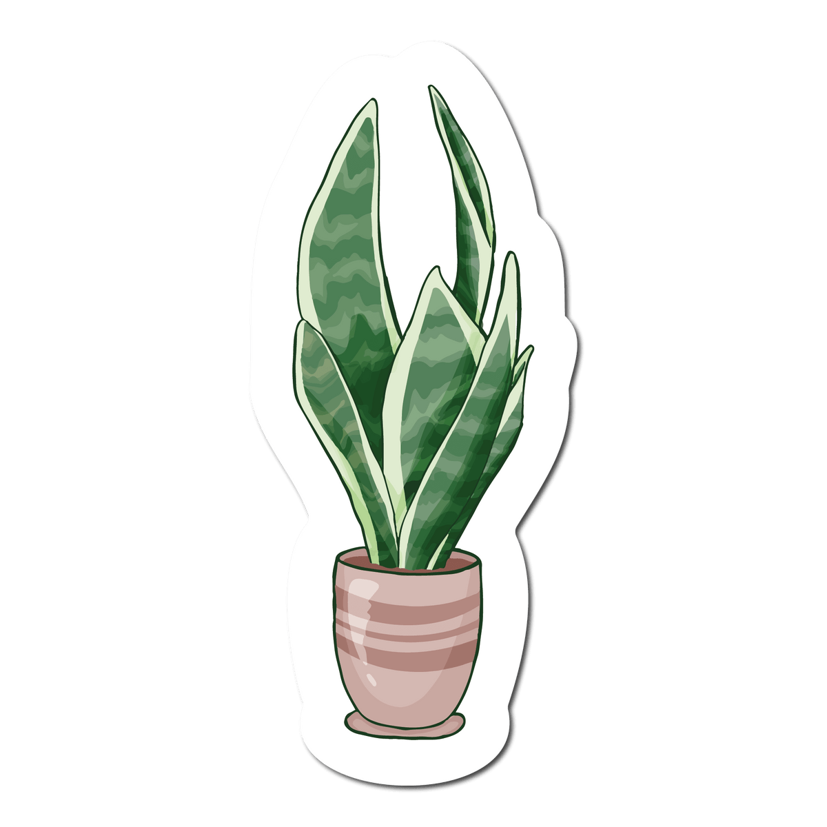 Small Sticker of a Snake Plant or Mother in Laws Tongue