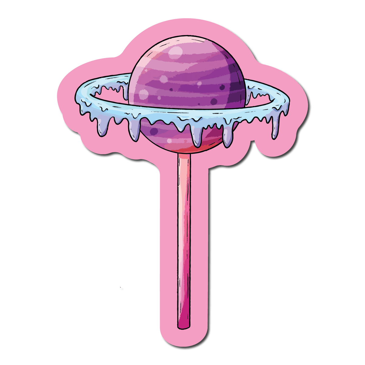 Small Sticker of a planet lollipop