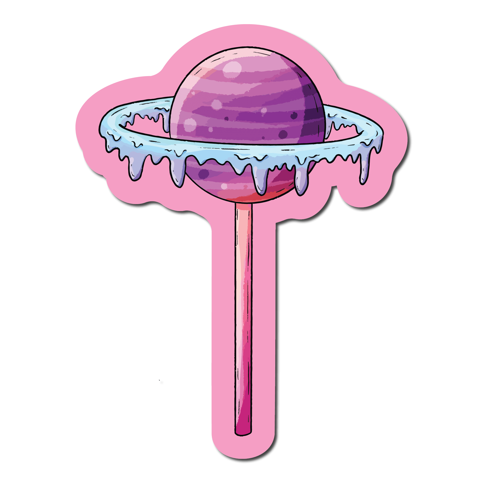 Small Sticker of a planet lollipop