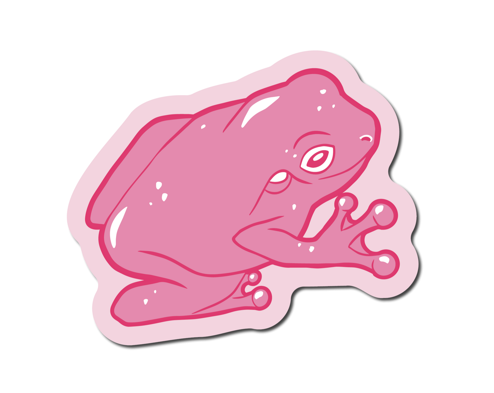 Small Pink Frog Sticker
