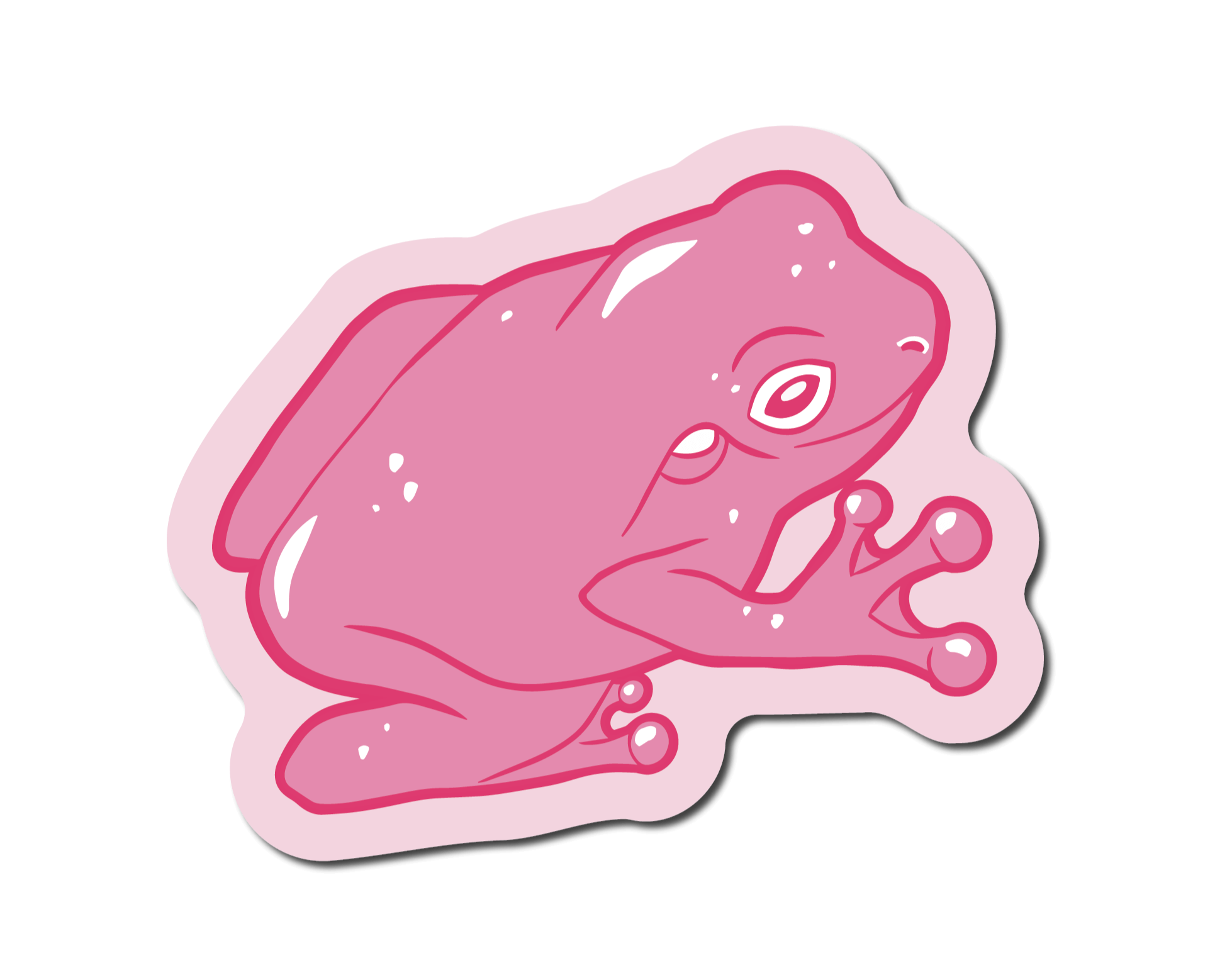 Small Pink Frog Sticker