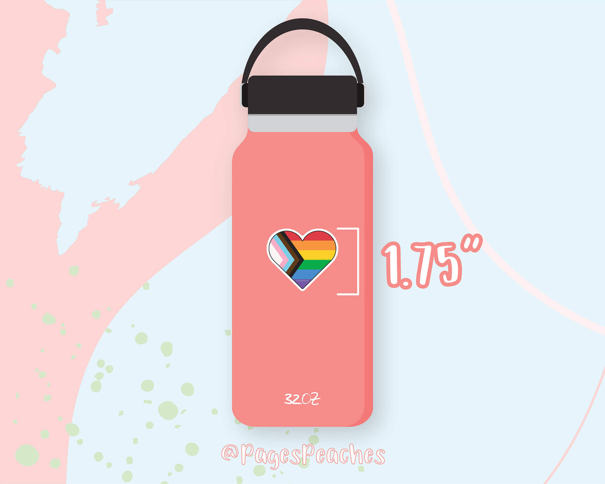 Large Progressive Pride Heart Sticker