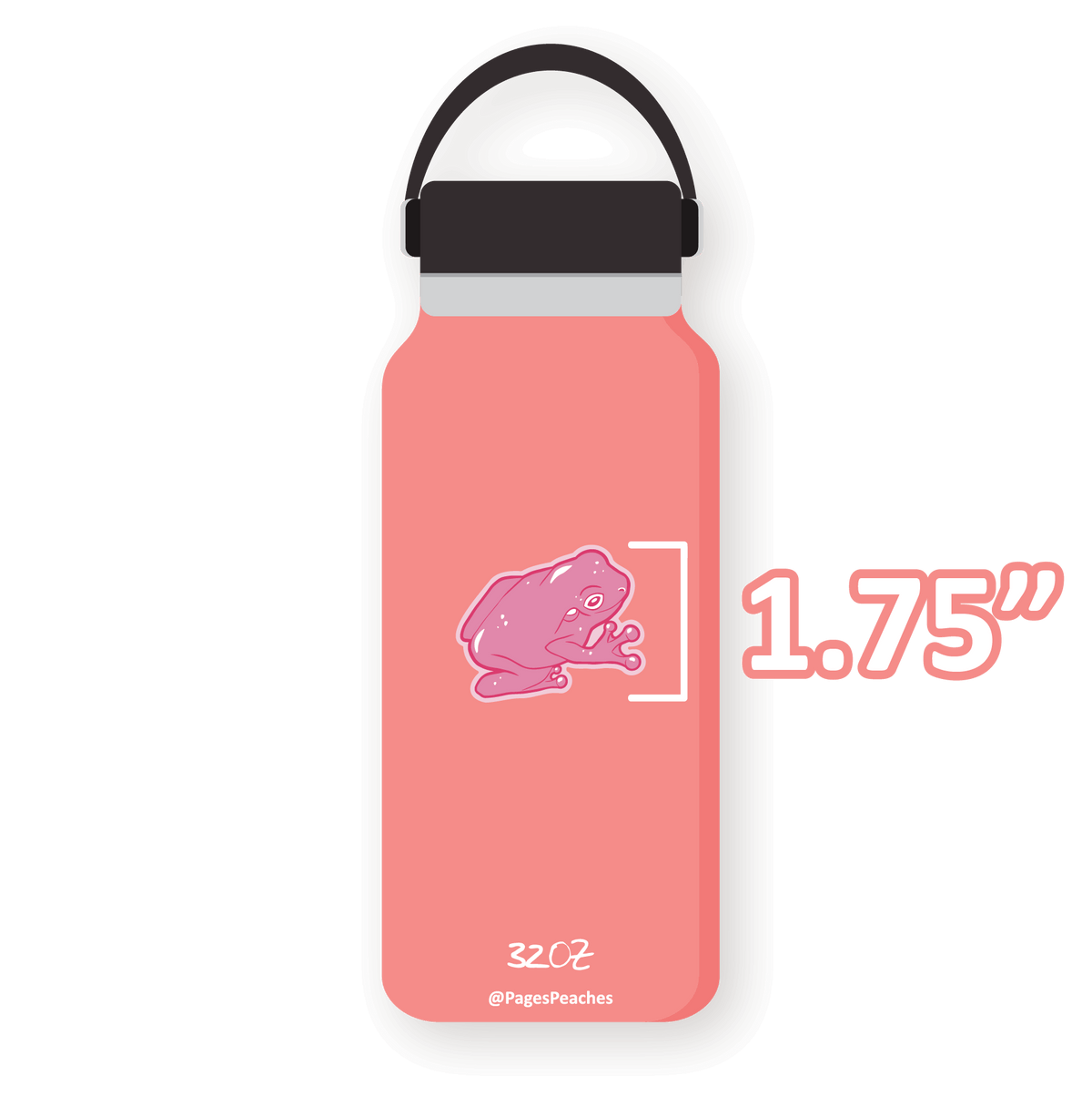 Large Pink Frog Sticker