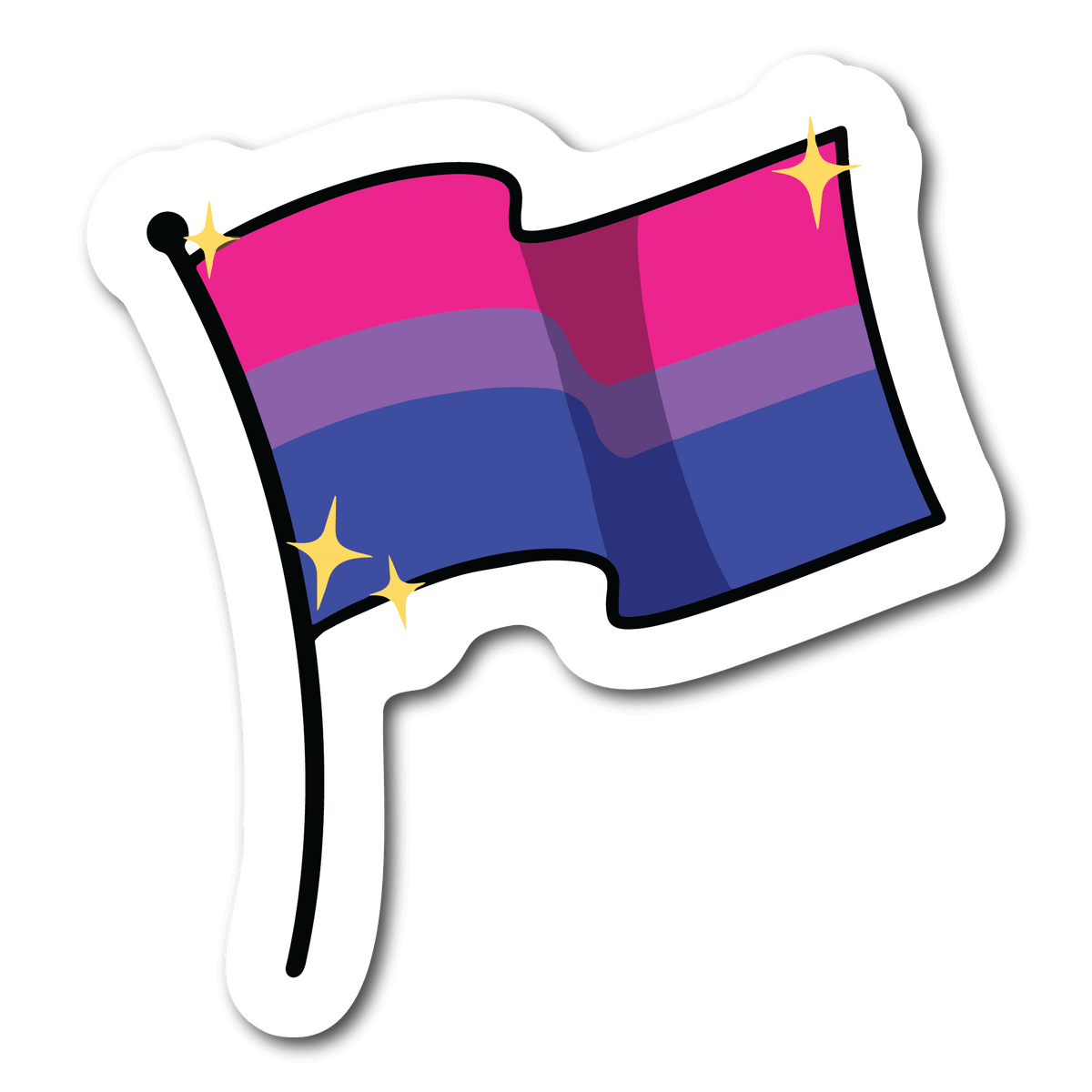 Small Bisexual Pride Flag Waterproof Sticker for LGBTQ Name Tags