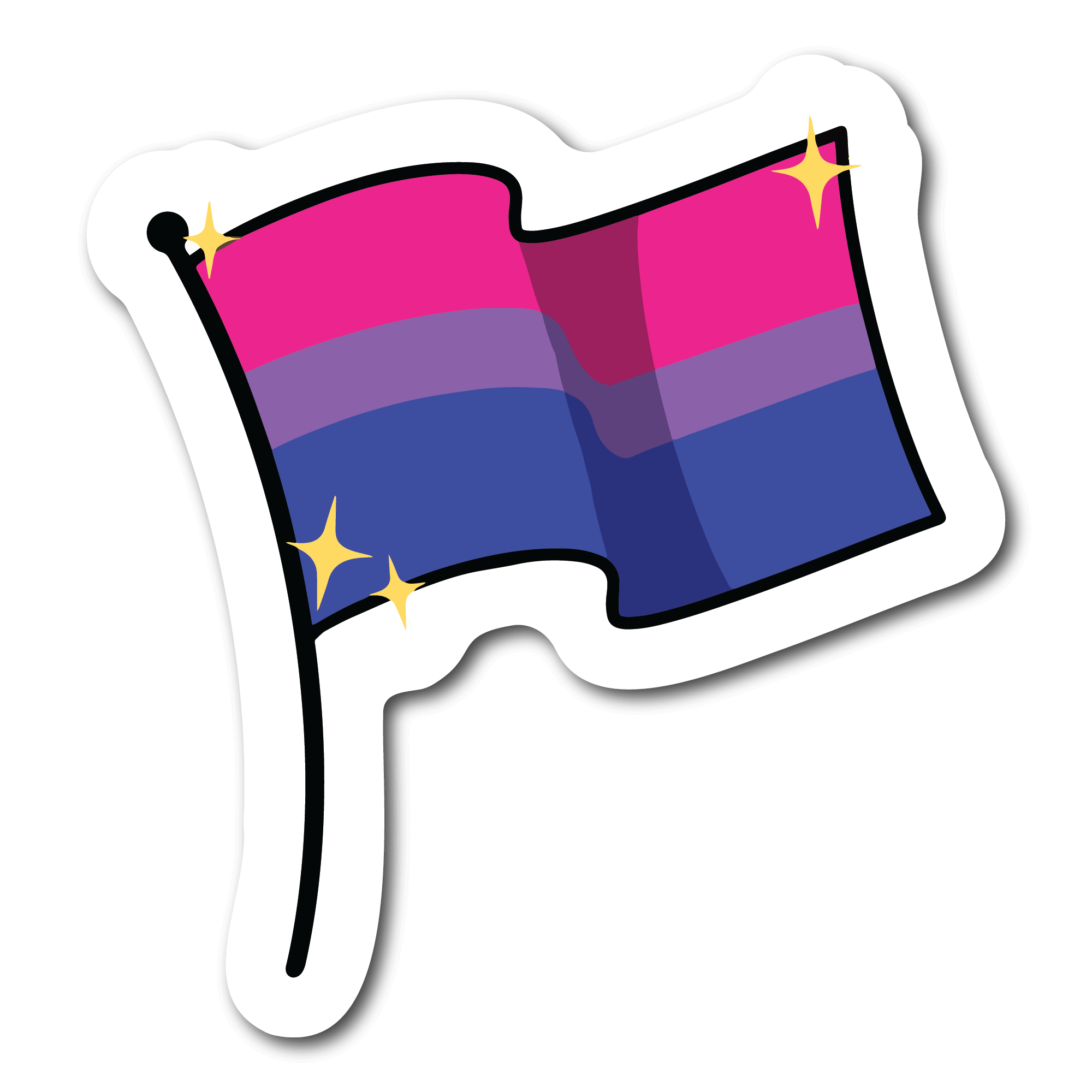 Bi Stickers Transparent Mini Pride Flag Stickers - Pages Peaches