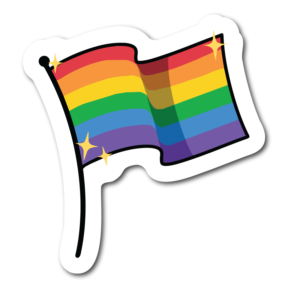 Small Rainbow Pride Flag Waterproof Sticker for LGBTQ Name Tags