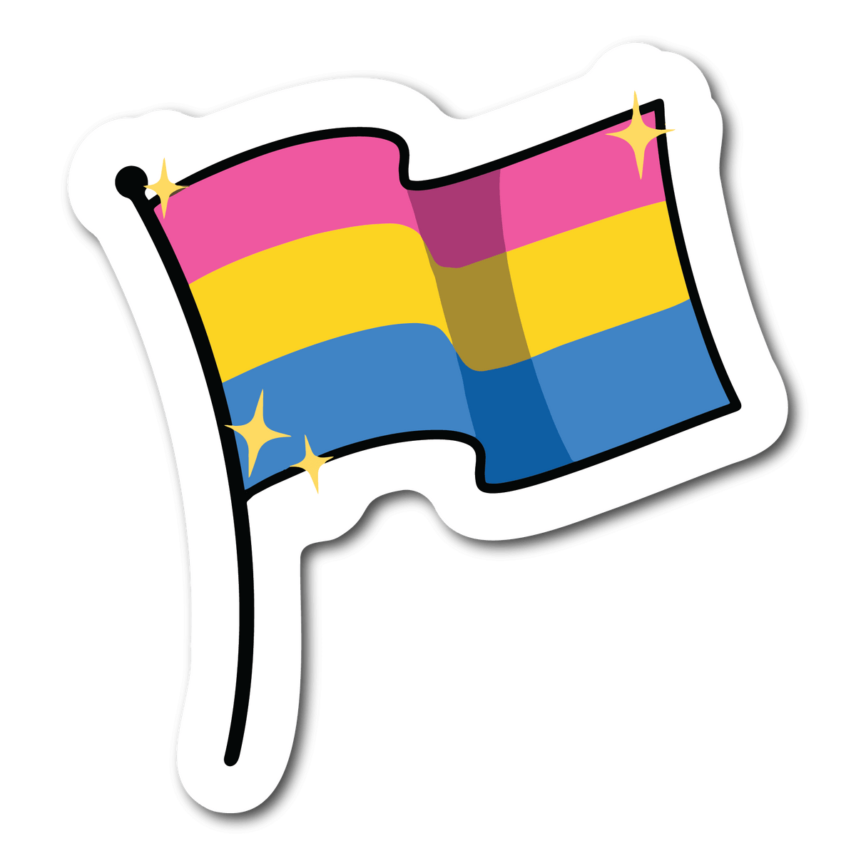 Small Pansexual Flag Waterproof Sticker for LGBTQ Name Tags