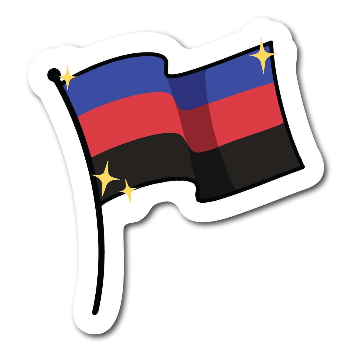 Small Polyamorous Pride Flag Waterproof Sticker for LGBTQ Name Tags