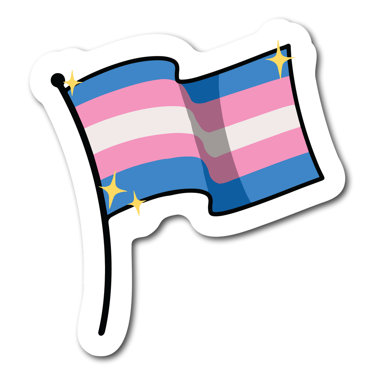 Small Transgender Pride Flag Waterproof Sticker for LGBTQ Name Tags