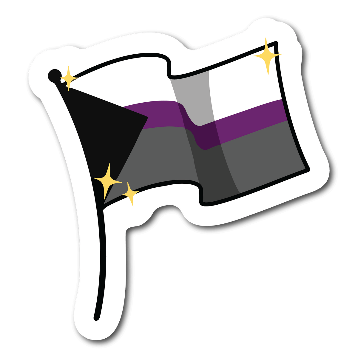 Small Demisexual Pride Flag Waterproof Sticker for LGBTQ Name Tags