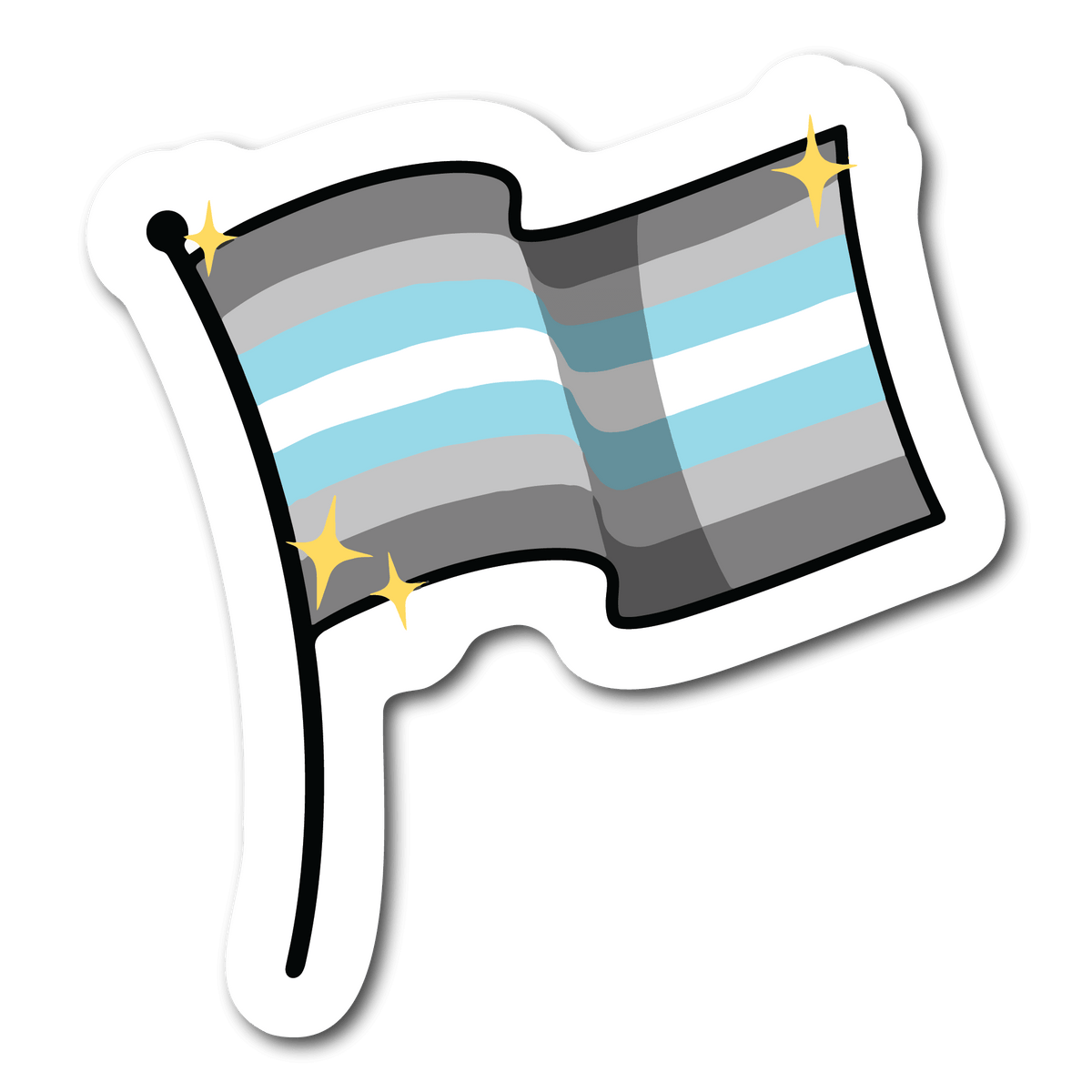 Small Demiboy Pride Flag Waterproof Sticker for LGBTQ Name Tags