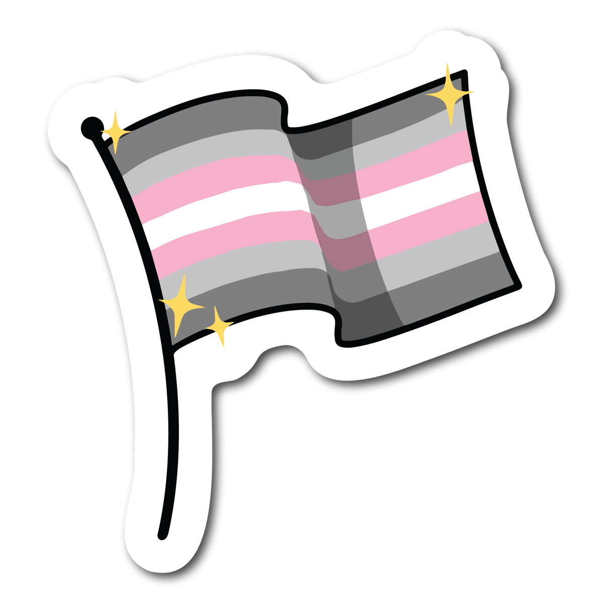 Small Demigirl Pride Flag Waterproof Sticker for LGBTQ Name Tags