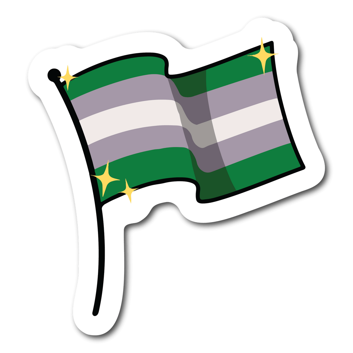 Small Grayromantic Pride Flag Waterproof Sticker for LGBTQ Name Tags