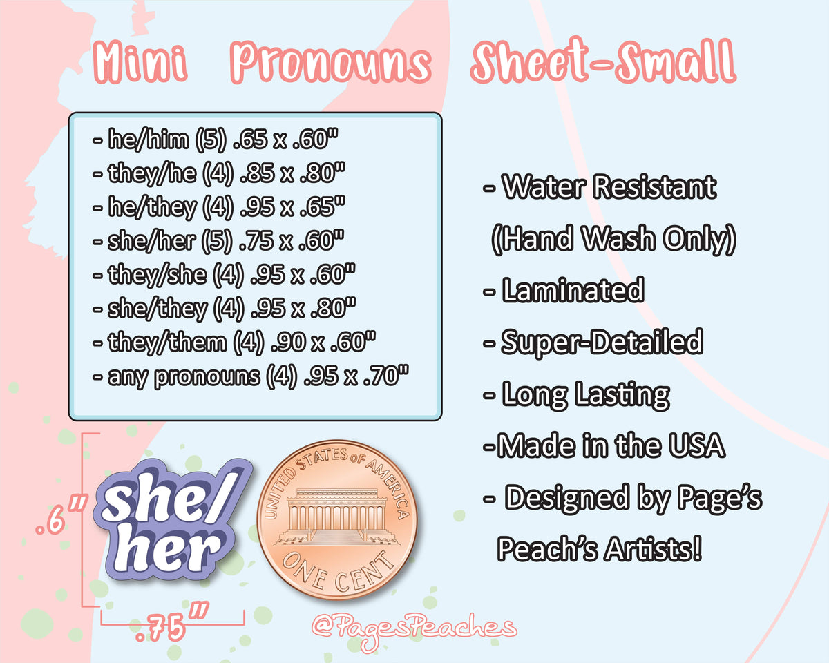 Mini Pronoun Sheets