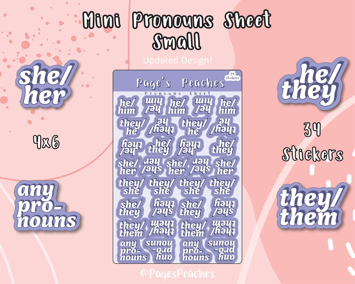 Mini Pronoun Sheets