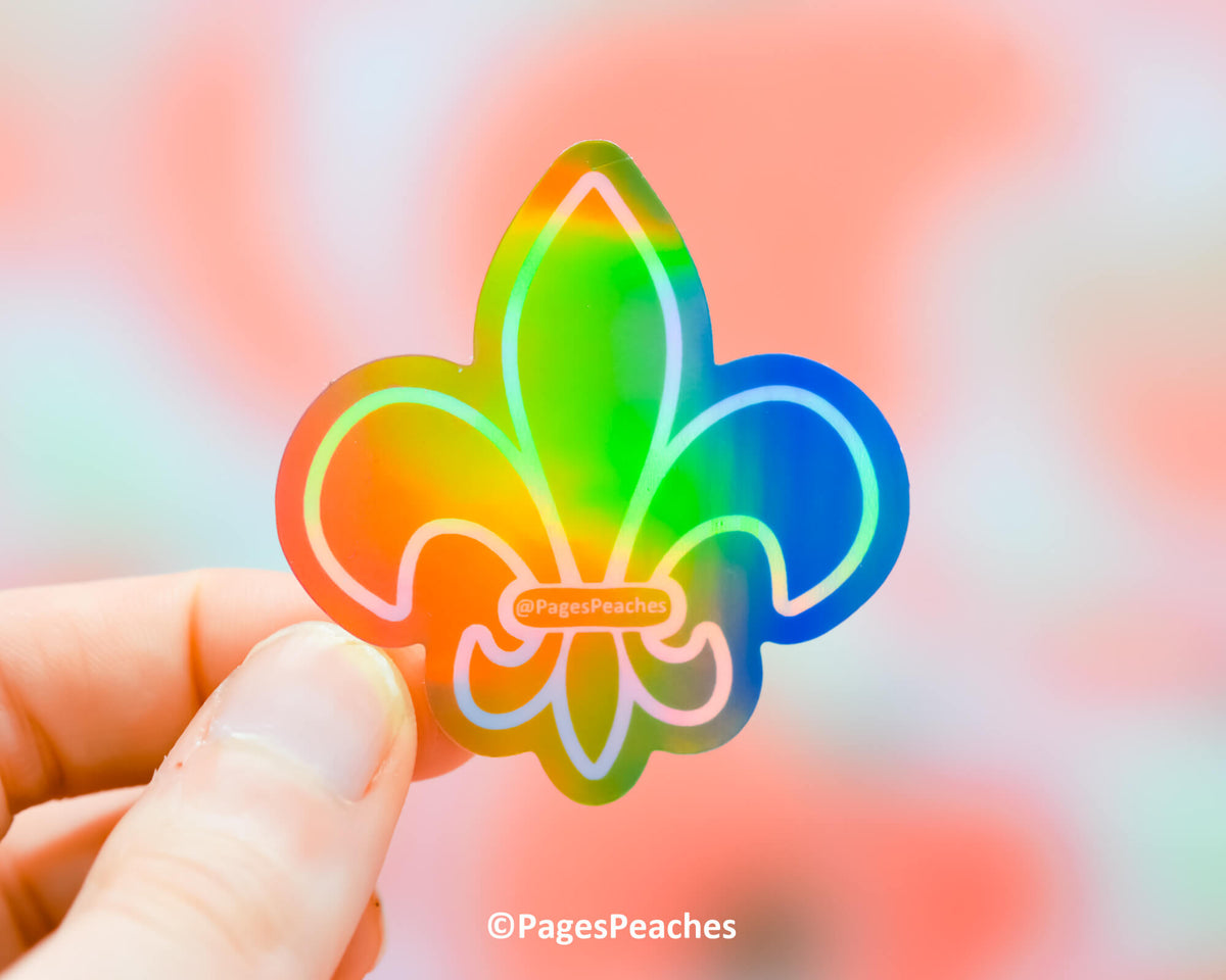 Large Holo Fleur-de-lis Sticker