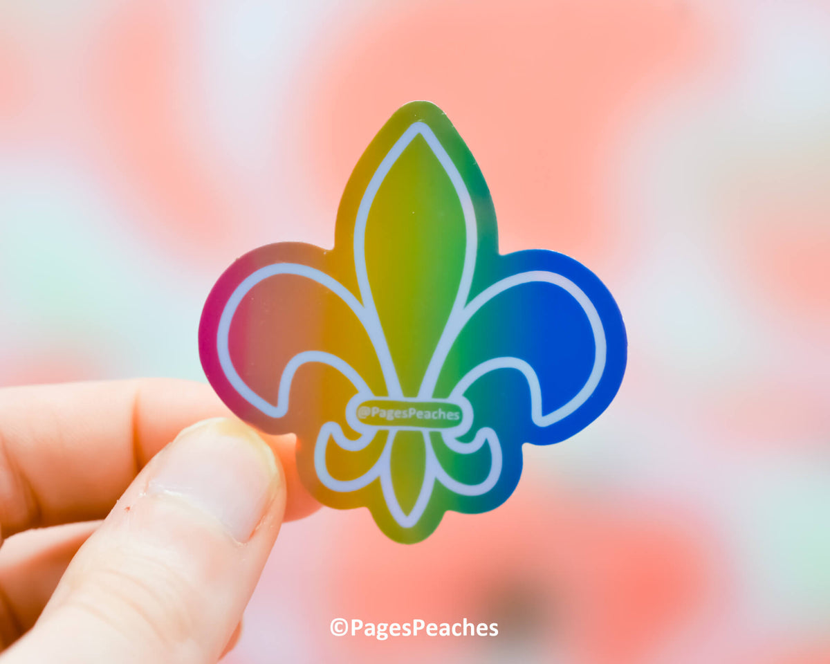 Large Holo Fleur-de-lis Sticker