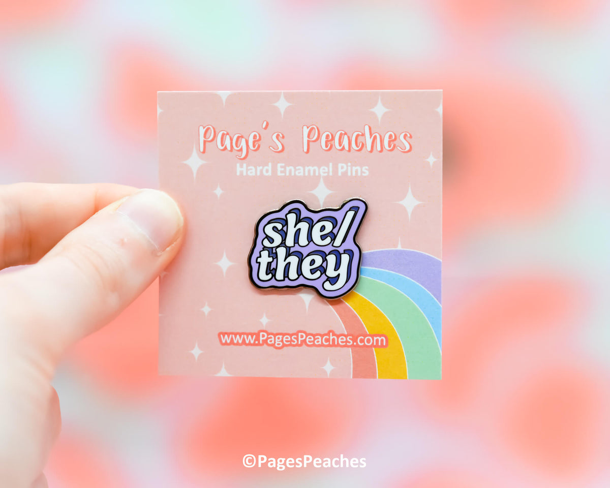 Hard Enamel She/They Pin