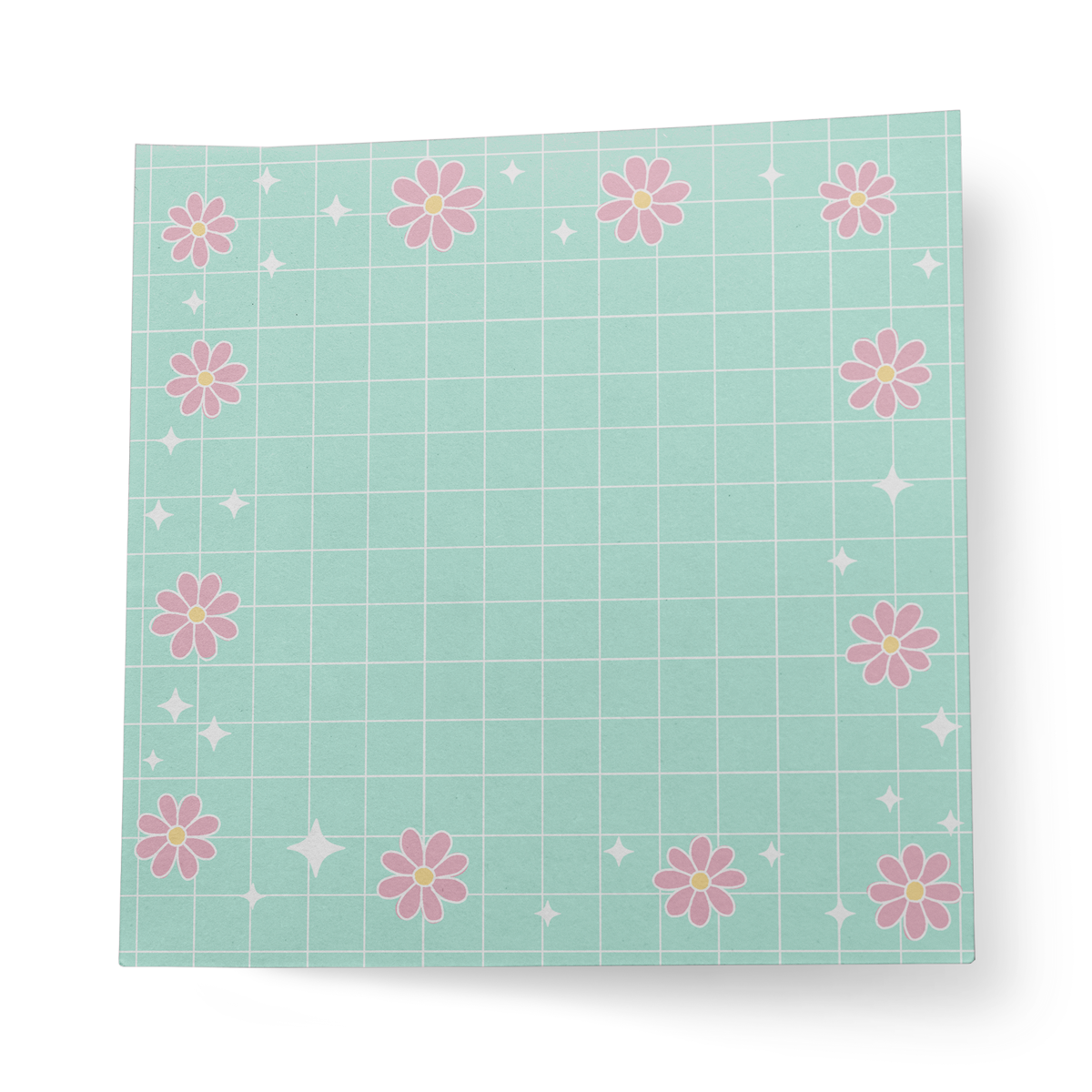 Teal and Pink Flowers Post-it®