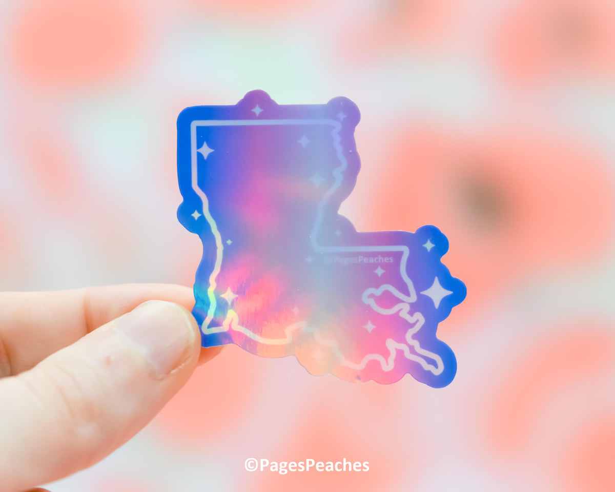 Large Holo Trans Louisiana Sticker