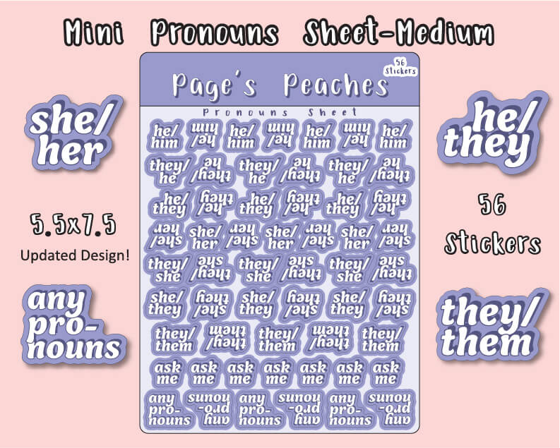 Mini Pronoun Sheets