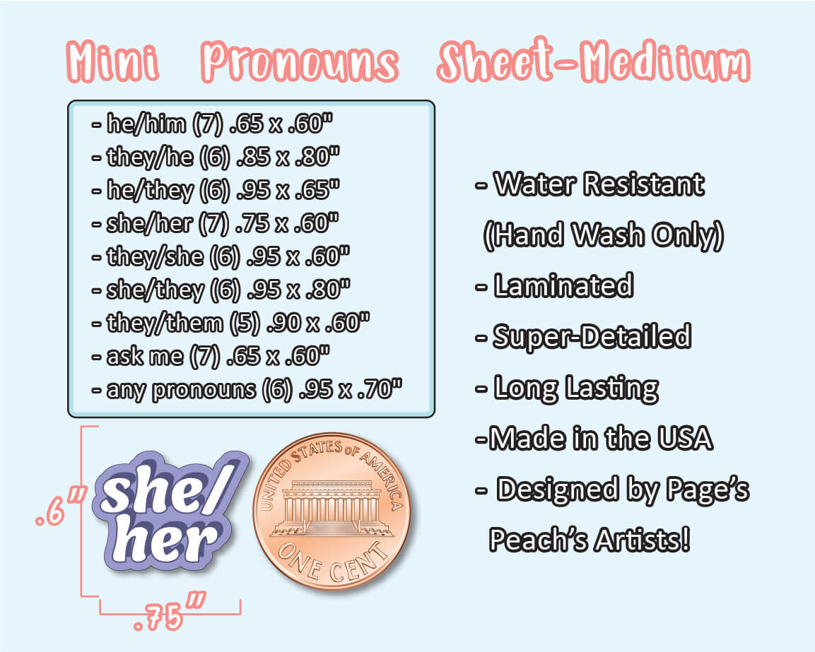 Mini Pronoun Sheets