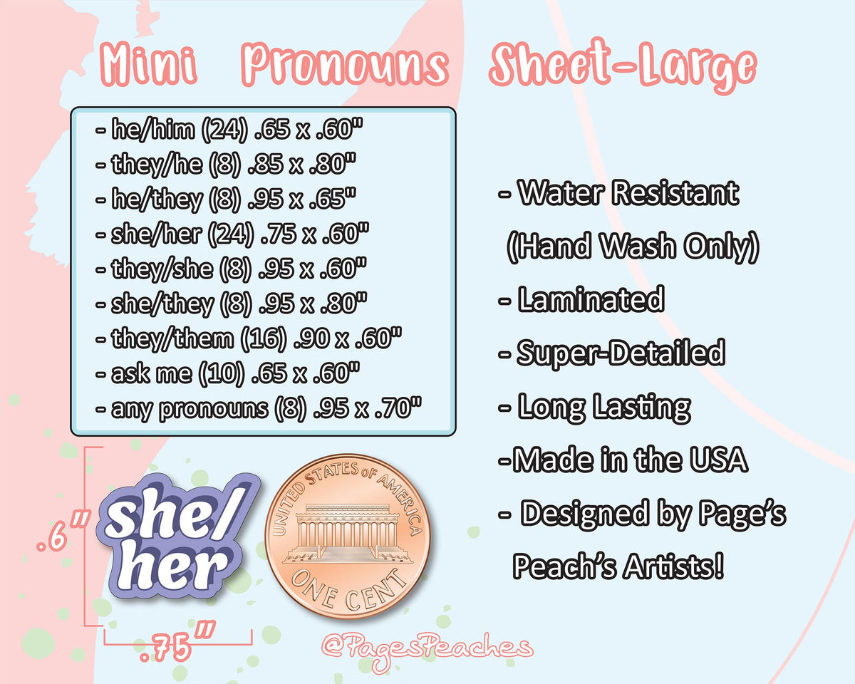 Mini Pronoun Sheets