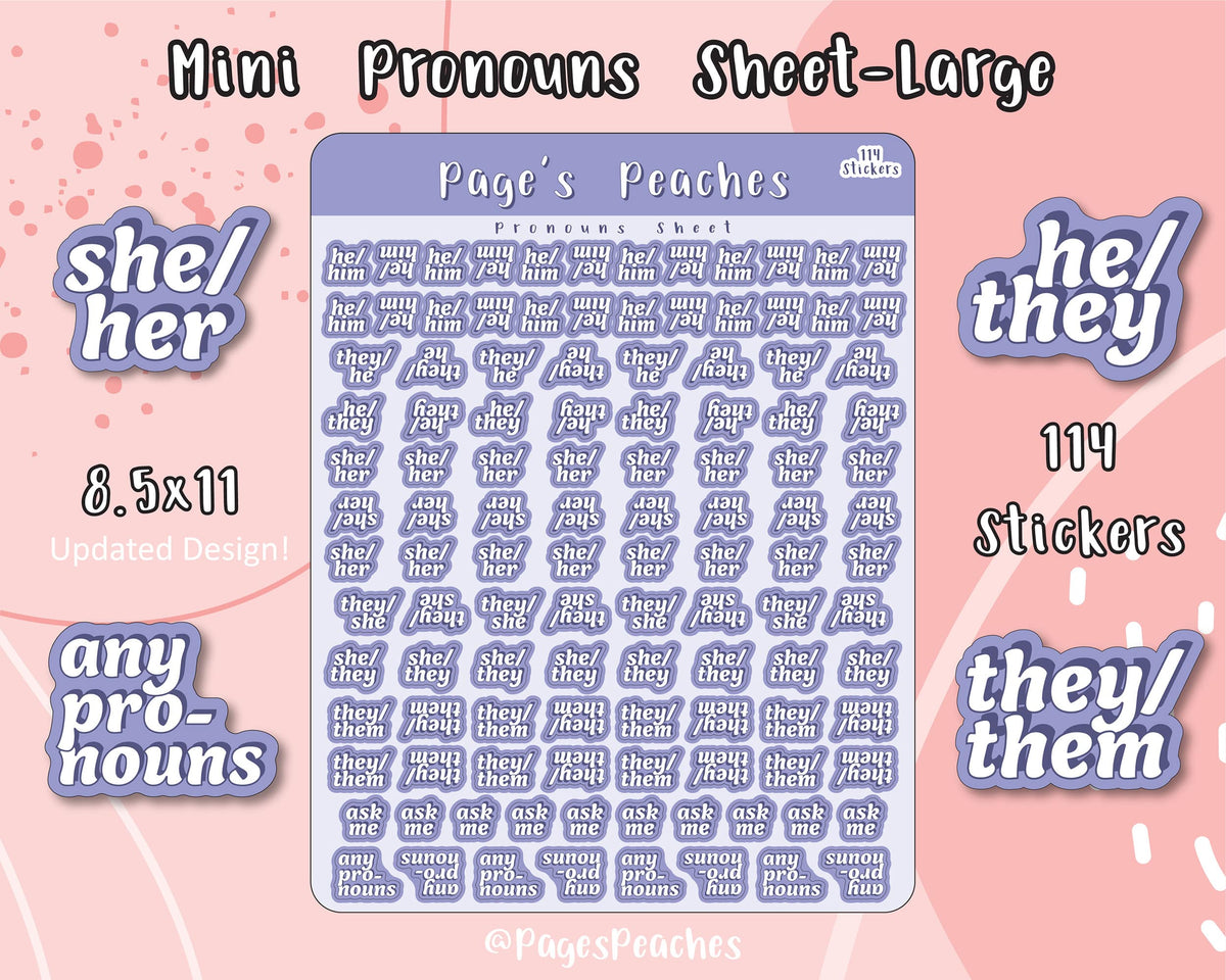 Mini Pronoun Sheets
