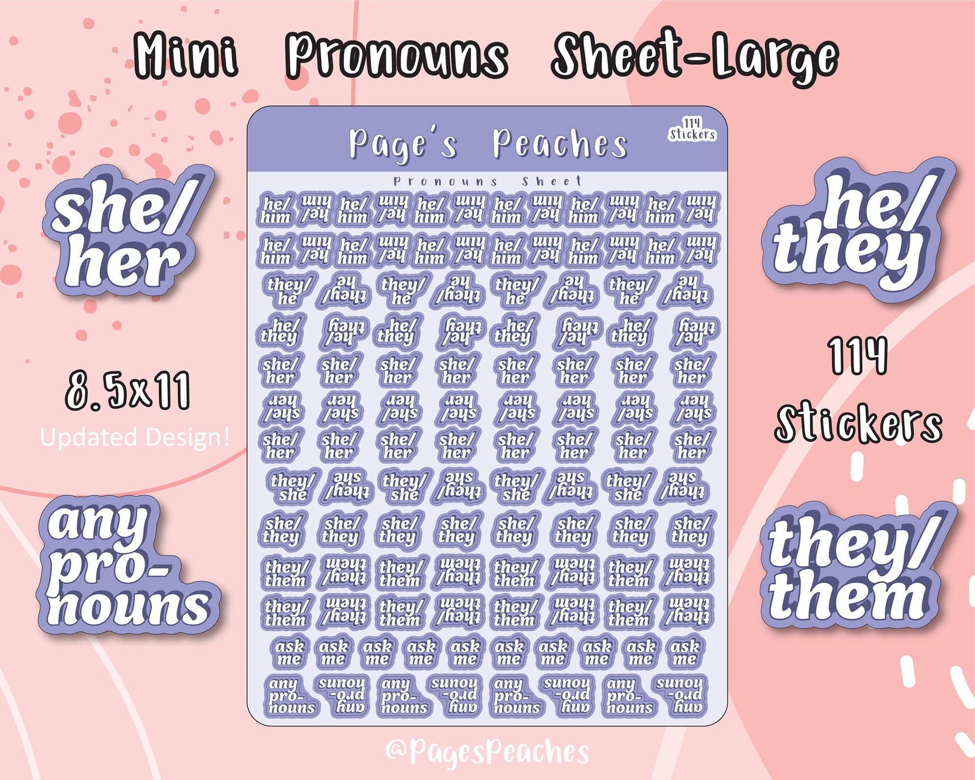 Large Sticker Scoops - Pages Peaches