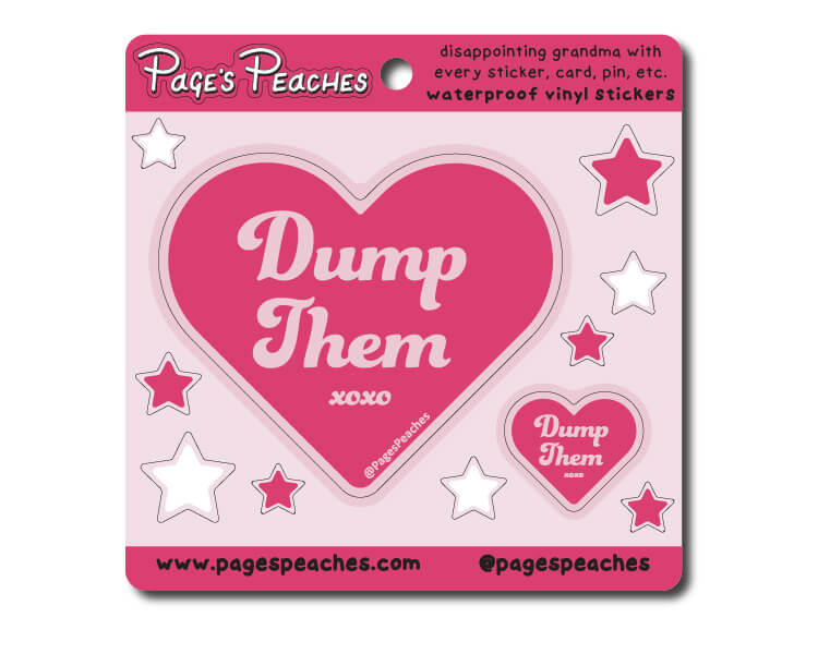 a sticker of a heart with stars on it