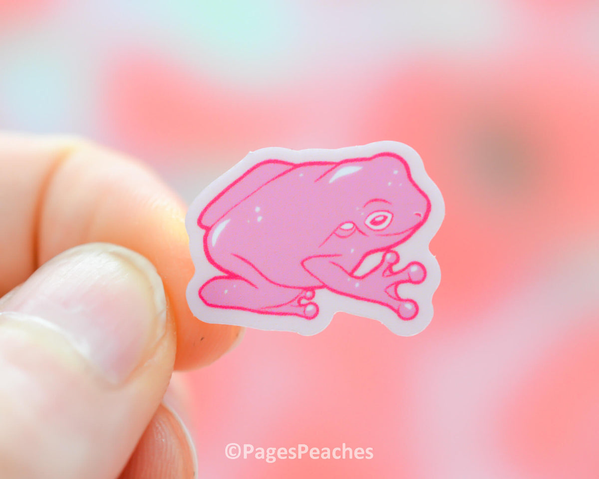 Mini Pink Frog Sticker